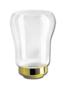 Flambeaux-Glas, Tulpenform, mit Messing-Fassung